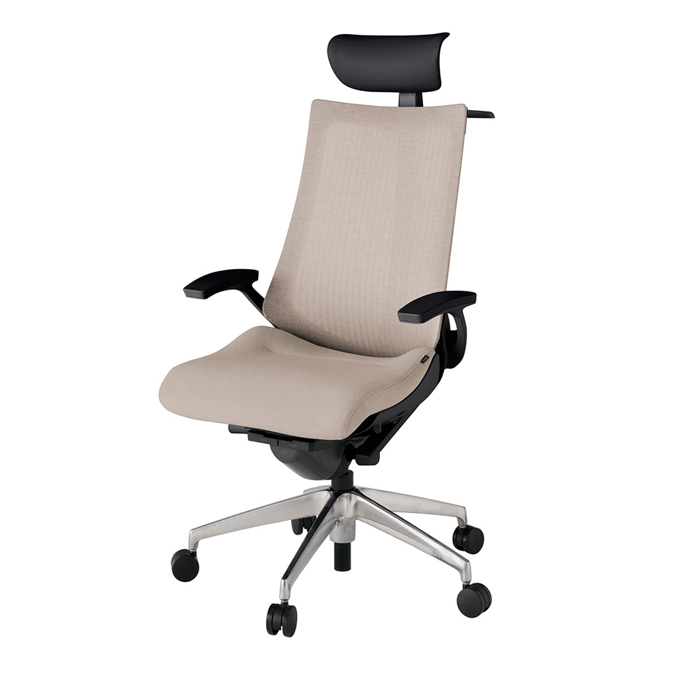 アクト2 KJ-475JEY-ZTF6 メッシュバック テクスチャード 固定肘 ヘッドサポート ( ビニール ) ハンガー ナイロンキャスター[ ベースカラー: ZT 張地カラー: F6 / グレイッシュブラウン  ]