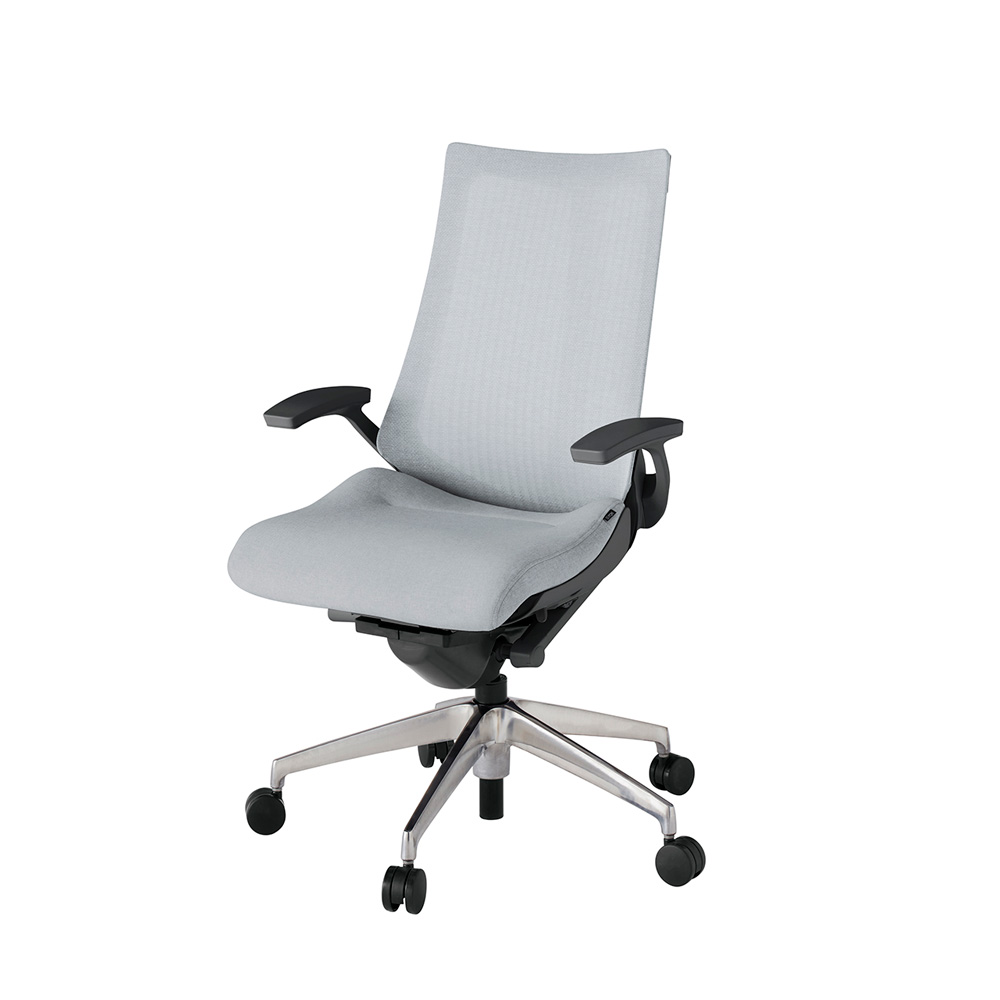 アクト2 KJ-475JE-ZDT7 メッシュバック テクスチャード 固定肘 ナイロンキャスター[ ベースカラー: ZD 張地カラー: T7 / ホワイトグレー  ]