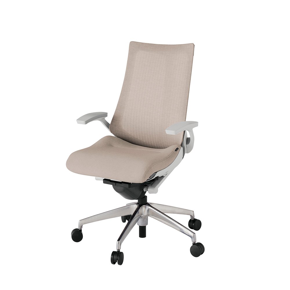 アクト2 KJ-475JE-ZNF6 メッシュバック テクスチャード 固定肘 ナイロンキャスター[ ベースカラー: ZN 張地カラー: F6 / グレイッシュブラウン  ]