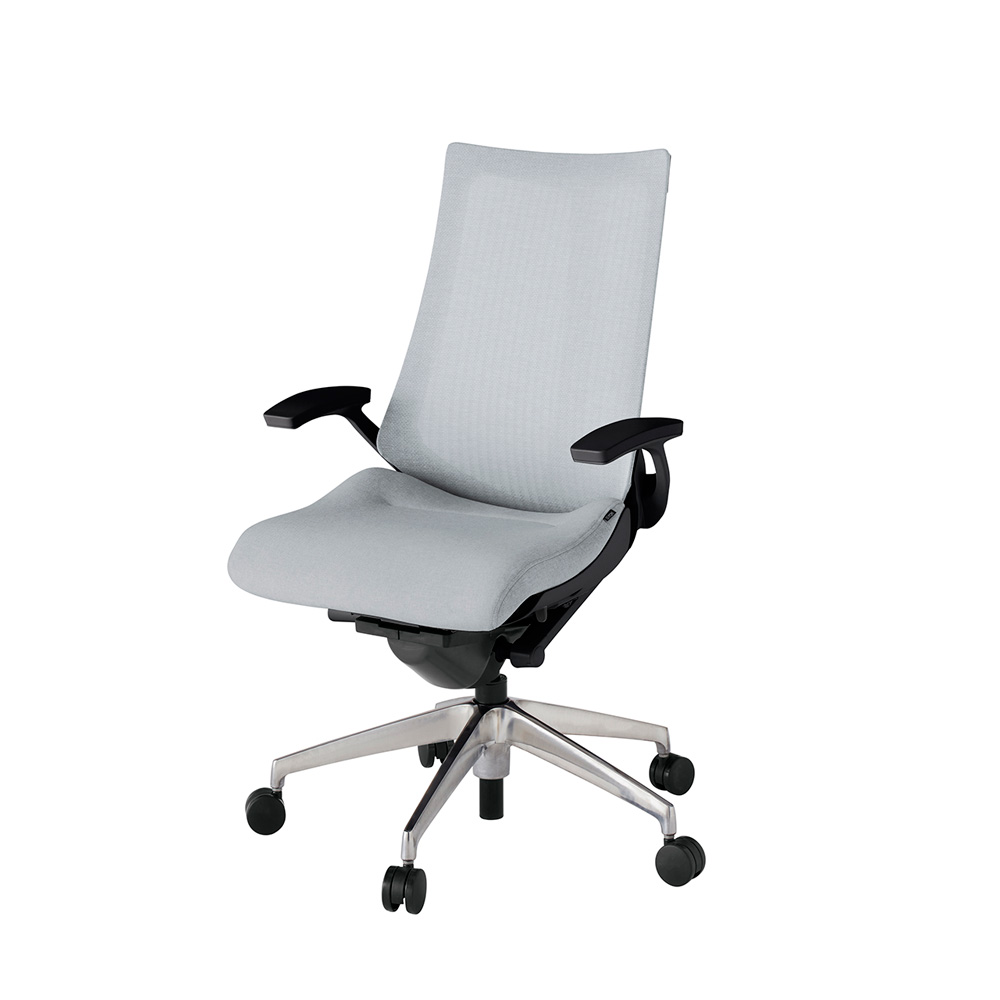 アクト2 KJ-475JE-ZTT7 メッシュバック テクスチャード 固定肘 ナイロンキャスター[ ベースカラー: ZT 張地カラー: T7 / ホワイトグレー  ]