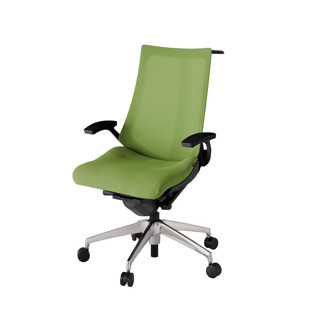 アクト2 KJ-475JVH-ZTQ7 メッシュバック プレーン 固定肘 ハンガーナイロンキャスター[ ベースカラー: ZT 張地カラー: Q7 / グラスグリーン  ]