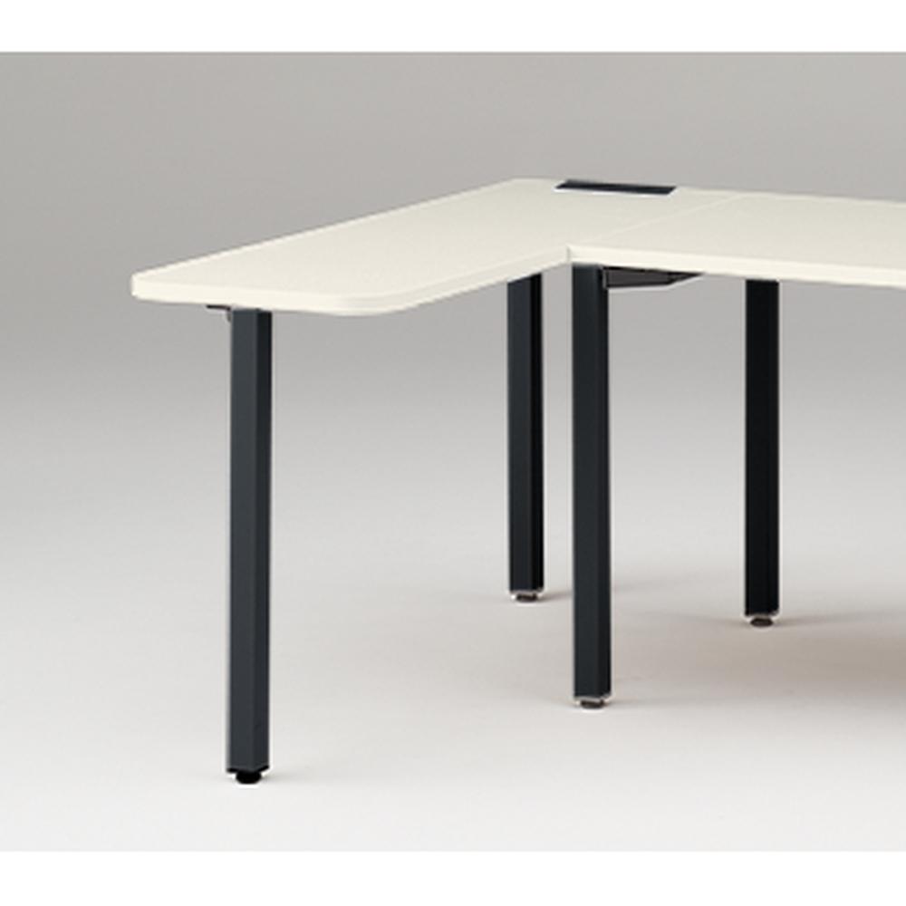 アクトリンク サイドミーティングテーブル 配線キャップ付 アジャスター脚 W450×D1300×H720　JP-043WGA-TH　［TH：天板 61/アッシュドパインL×脚 T1/サテンブラックT］