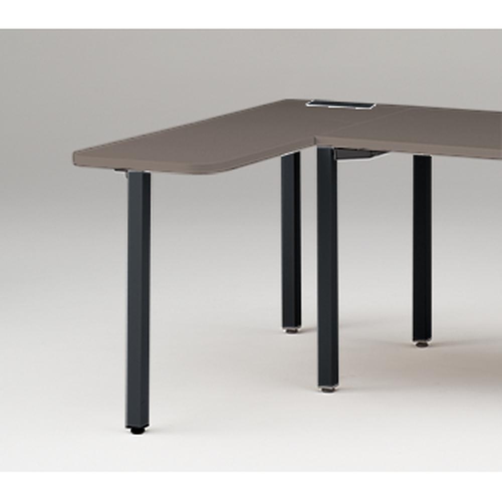 アクトリンク サイドミーティングテーブル 配線キャップ付 アジャスター脚 W450×D1300×H720　JP-043WGA-TR　［TR：天板 81/アッシュドオークD×脚 T1/サテンブラックT］