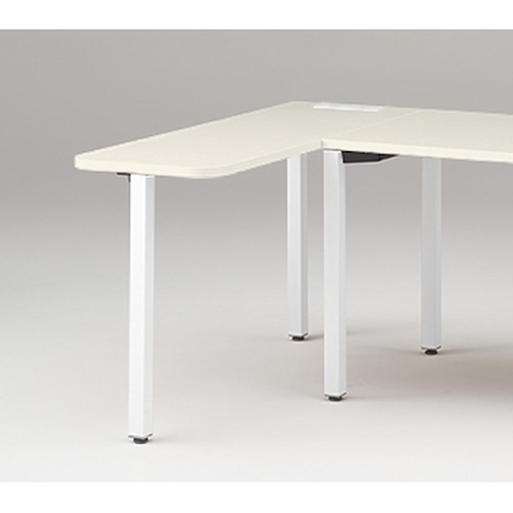 アクトリンク サイドミーティングテーブル 配線キャップ付 アジャスター脚 W450×D1300×H720　JP-043WGA-WH　［WH：天板 61/アッシュドパインL×脚 W9/ホワイトW］