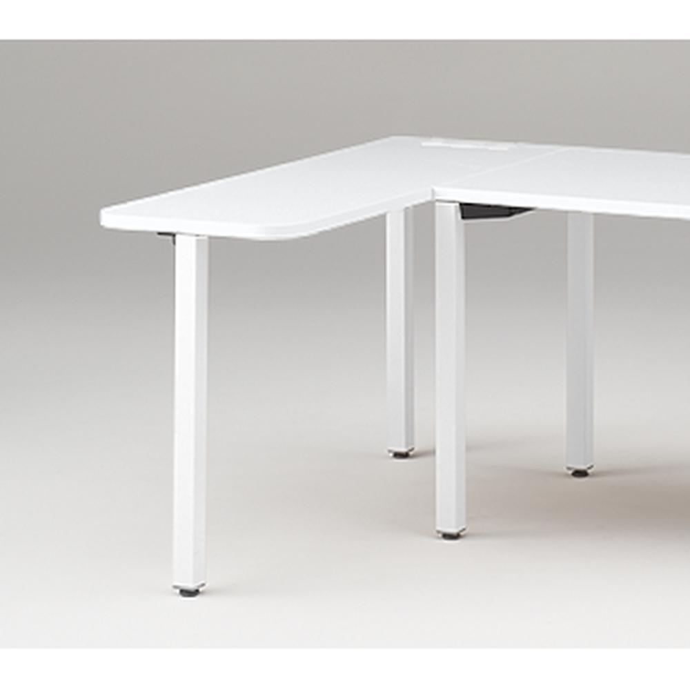 アクトリンク サイドミーティングテーブル 配線キャップ付 アジャスター脚 W450×D1300×H720　JP-043WGA-WL　［WL：天板 W9/ホワイトW×脚 W9/ホワイトW］
