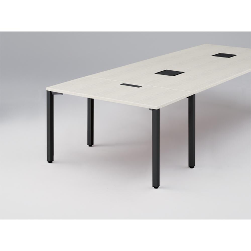 アクトリンク エンドテーブル角型 配線キャップ付 アジャスター脚 W600×D1200×H720　JP-1206WHA-TH　［TH：天板 61/アッシュドパインL×脚 T1/サテンブラックT］