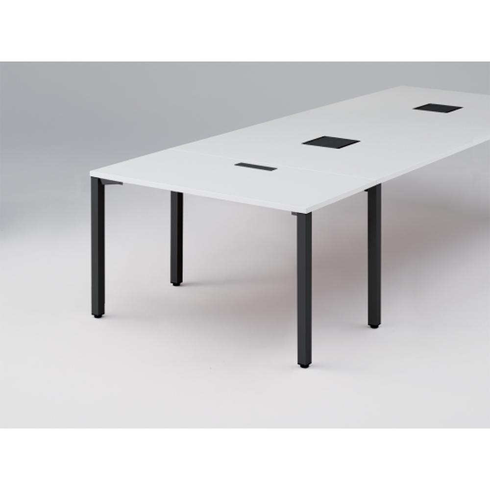 アクトリンク エンドテーブル角型 配線キャップ付 アジャスター脚 W600×D1200×H720　JP-1206WHA-TL　［TL：天板 W9/ホワイトW×脚 T1/サテンブラックT］