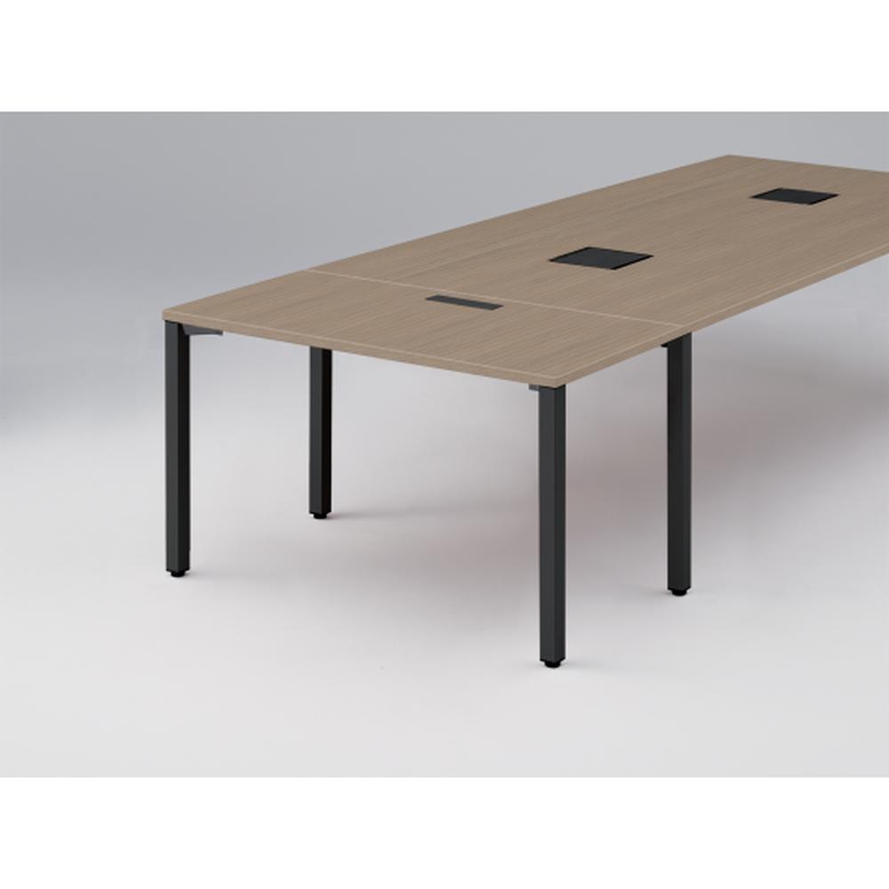 アクトリンク エンドテーブル角型 配線キャップ付 アジャスター脚 W600×D1200×H720　JP-1206WHA-WM　［WM：天板 71/アッシュドオークM×脚 W9/ホワイトW］