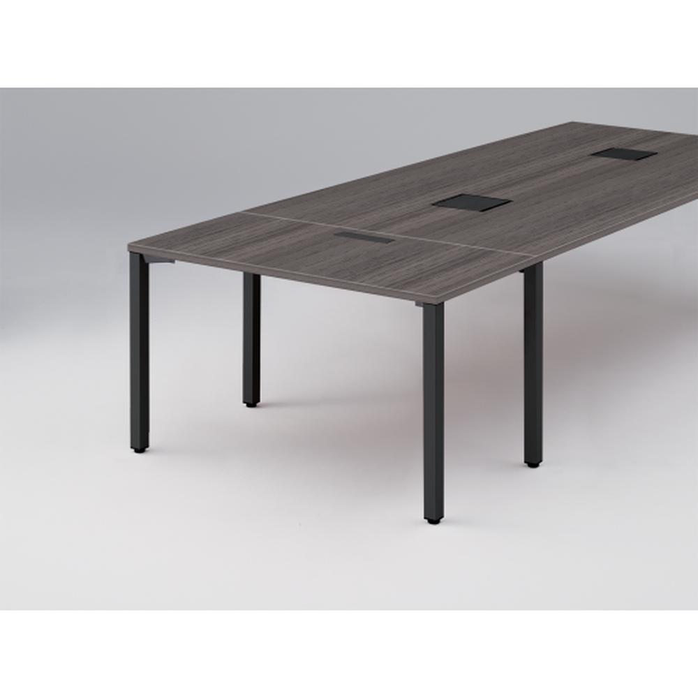 アクトリンク エンドテーブル角型 配線キャップ付 アジャスター脚 W600×D1200×H720　JP-1206WHA-WR　［WR：天板 81/アッシュドオークD×脚 W9/ホワイトW］