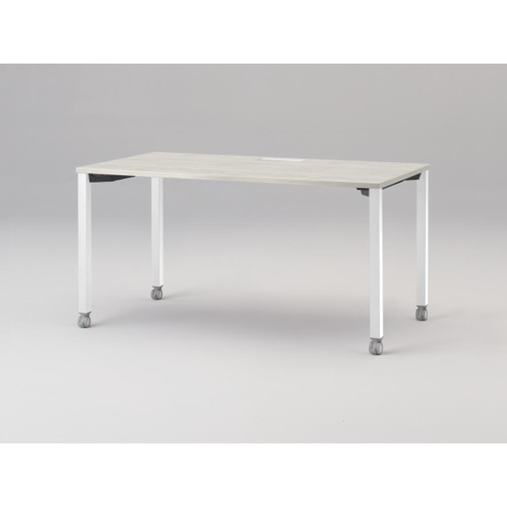 アクトリンク パーソナルテーブル キャスター脚 W1400×D700×H720　JP-1407HWC-WH　［WH：天板 61/アッシュドパインL×脚 W9/ホワイトW］
