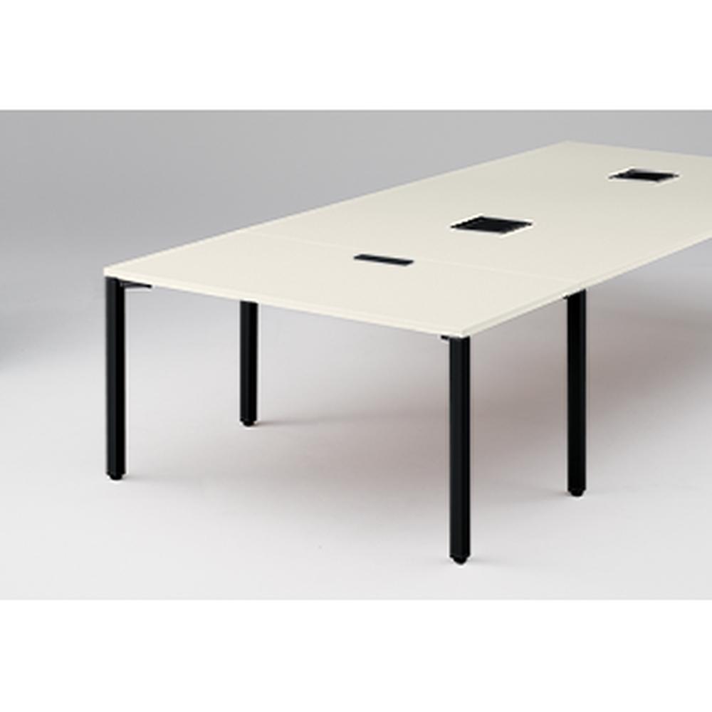 アクトリンク エンドテーブル角型 配線キャップ付 アジャスター脚 W700×D1400×H720　JP-1407WHA-TH　［TH：天板 61/アッシュドパインL×脚 T1/サテンブラックT］