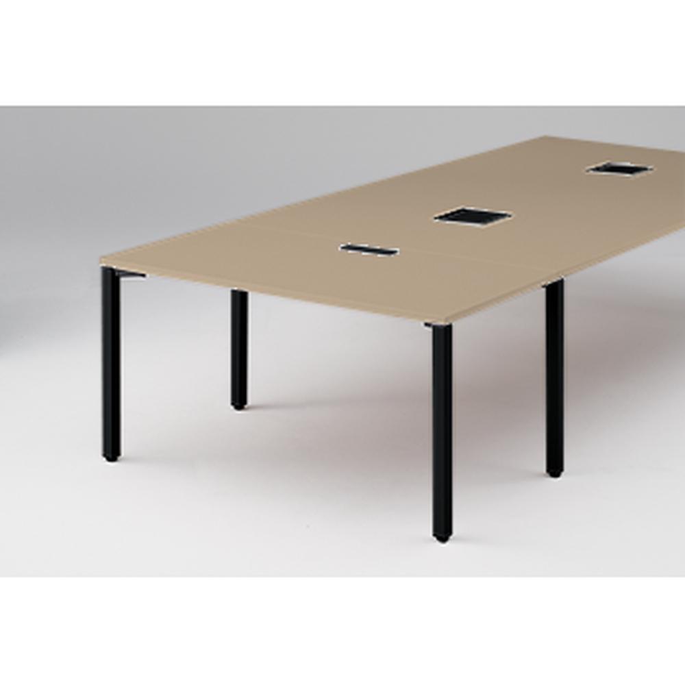 アクトリンク エンドテーブル角型 配線キャップ付 アジャスター脚 W700×D1400×H720　JP-1407WHA-TM　［TM：天板 71/アッシュドオークＭ×脚 T1/サテンブラックT］