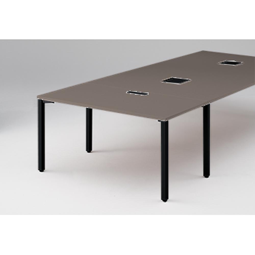 アクトリンク エンドテーブル角型 配線キャップ付 アジャスター脚 W700×D1400×H720　JP-1407WHA-TR　［TR：天板 81/アッシュドオークD×脚 T1/サテンブラックT］