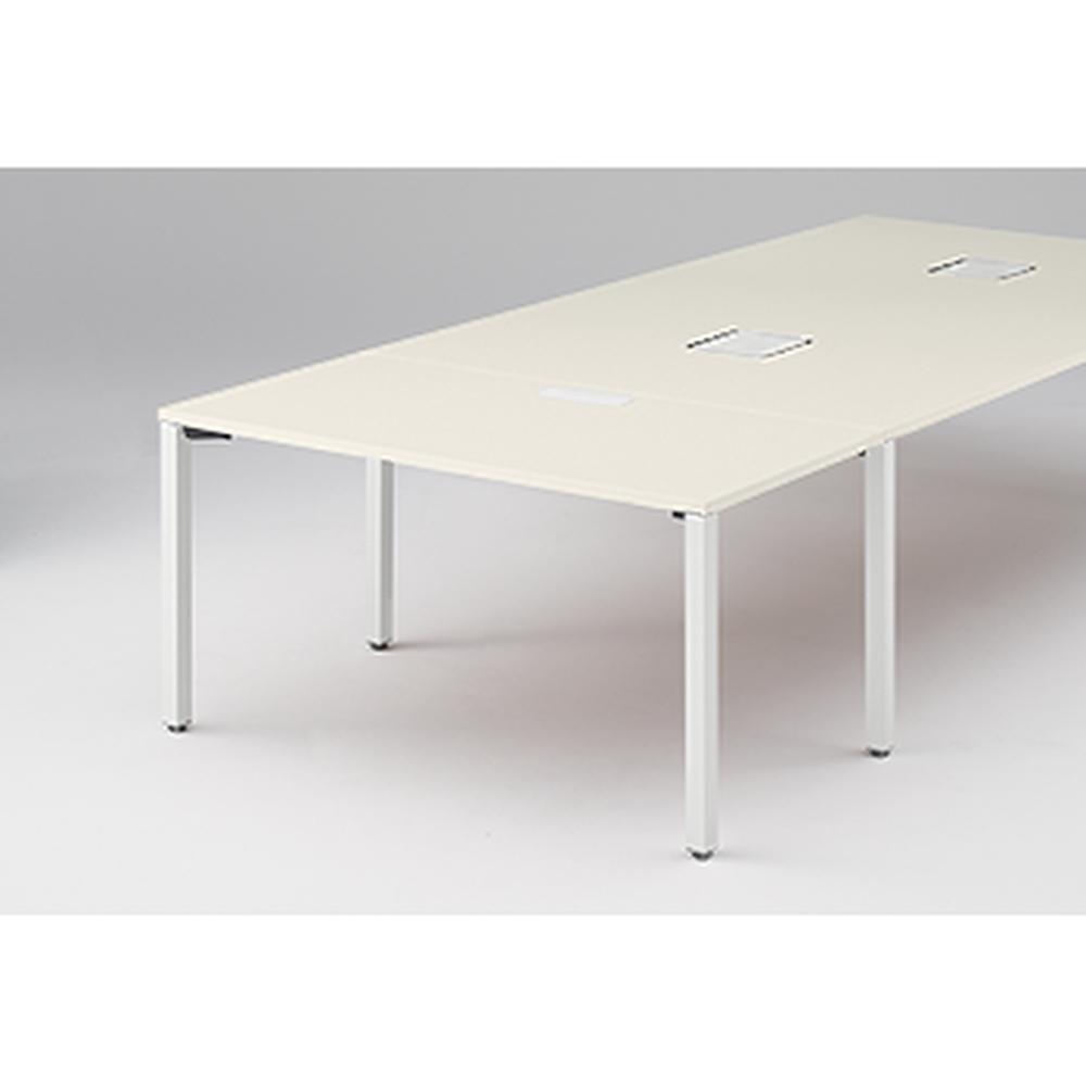 アクトリンク エンドテーブル角型 配線キャップ付 アジャスター脚 W700×D1400×H720　JP-1407WHA-WH　［WH：天板 61/アッシュドパインL×脚 W9/ホワイトW］