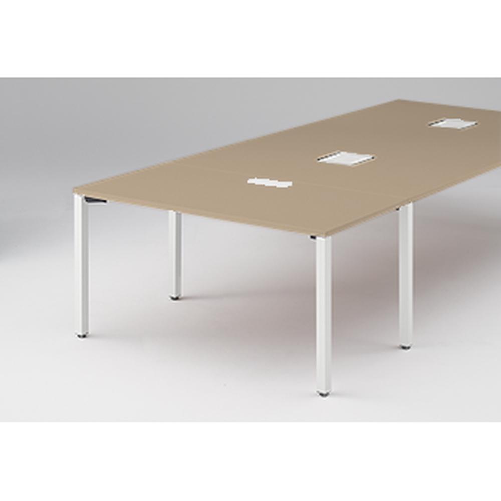 アクトリンク エンドテーブル角型 配線キャップ付 アジャスター脚 W700×D1400×H720　JP-1407WHA-WM　［WM：天板 71/アッシュドオークM×脚 W9/ホワイトW］