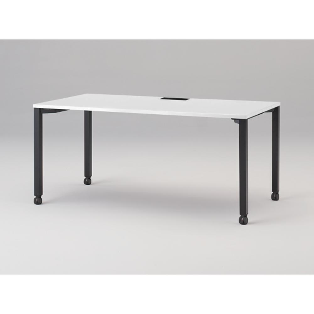 アクトリンク パーソナルテーブル キャスター脚 W1600×D800×H720　JP-1608HWC-TL　［TL：天板 W9/ホワイトW×脚 T1/サテンブラックT］