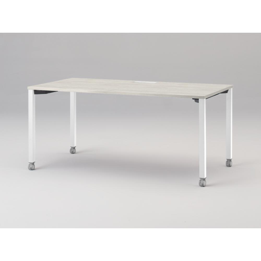 アクトリンク パーソナルテーブル キャスター脚 W1600×D800×H720　JP-1608HWC-WH　［WH：天板 61/アッシュドパインL×脚 W9/ホワイトW］