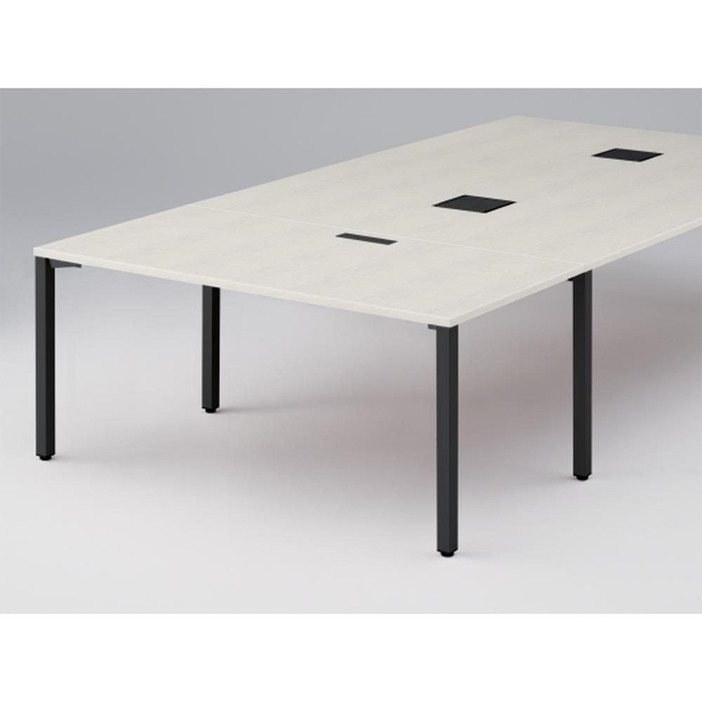 アクトリンク エンドテーブル角型 配線キャップ付 アジャスター脚 W800×D1600×H720　JP-1608WHA-TH　［TH：天板 61/アッシュドパインL×脚 T1/サテンブラックT］