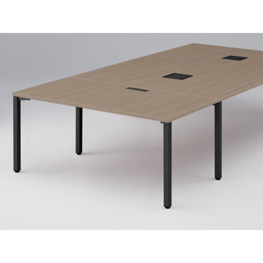 アクトリンク エンドテーブル角型 配線キャップ付 アジャスター脚 W800×D1600×H720　JP-1608WHA-TM　［TM：天板 71/アッシュドオークＭ×脚 T1/サテンブラックT］