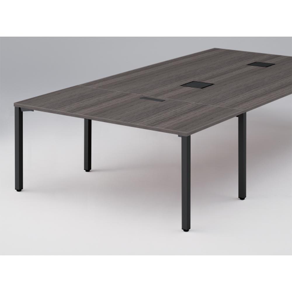 アクトリンク エンドテーブル角型 配線キャップ付 アジャスター脚 W800×D1600×H720　JP-1608WHA-TR　［TR：天板 81/アッシュドオークD×脚 T1/サテンブラックT］