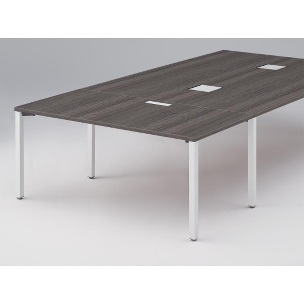 アクトリンク エンドテーブル角型 配線キャップ付 アジャスター脚 W800×D1600×H720　JP-1608WHA-WR　［WR：天板 81/アッシュドオークD×脚 W9/ホワイトW］