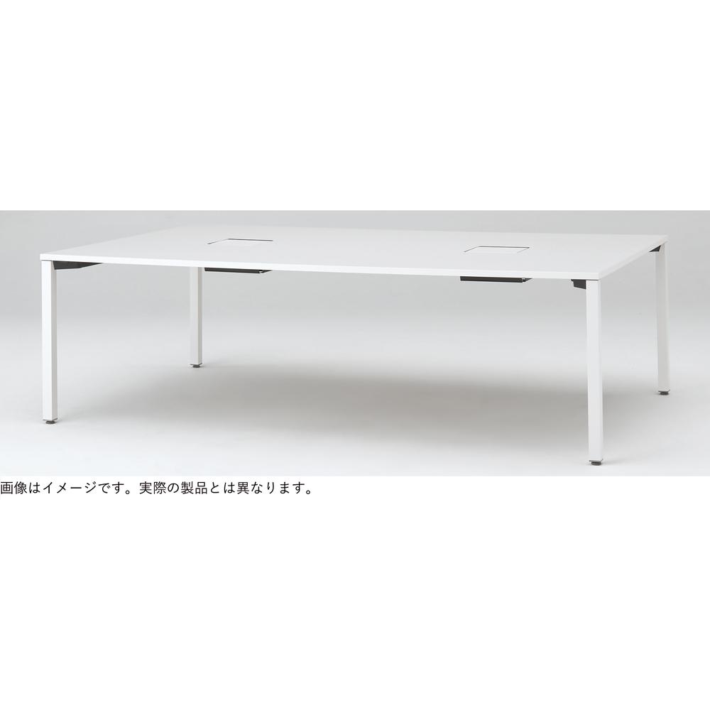 アクトリンク グループテーブル角型ロング アジャスター脚 W2000×D1200×H720　JP-2012HWA1-TL　［TL：天板 W9/ホワイトW×脚 T1/サテンブラックT］