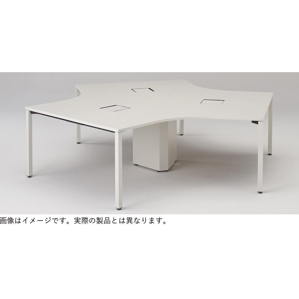 アクトリンク ハブテーブル3WAY アジャスター脚 W1200×D1400×H720　JP-2244TWA1-WH　［WH：天板 61/アッシュドパインL×脚 W9/ホワイトW］