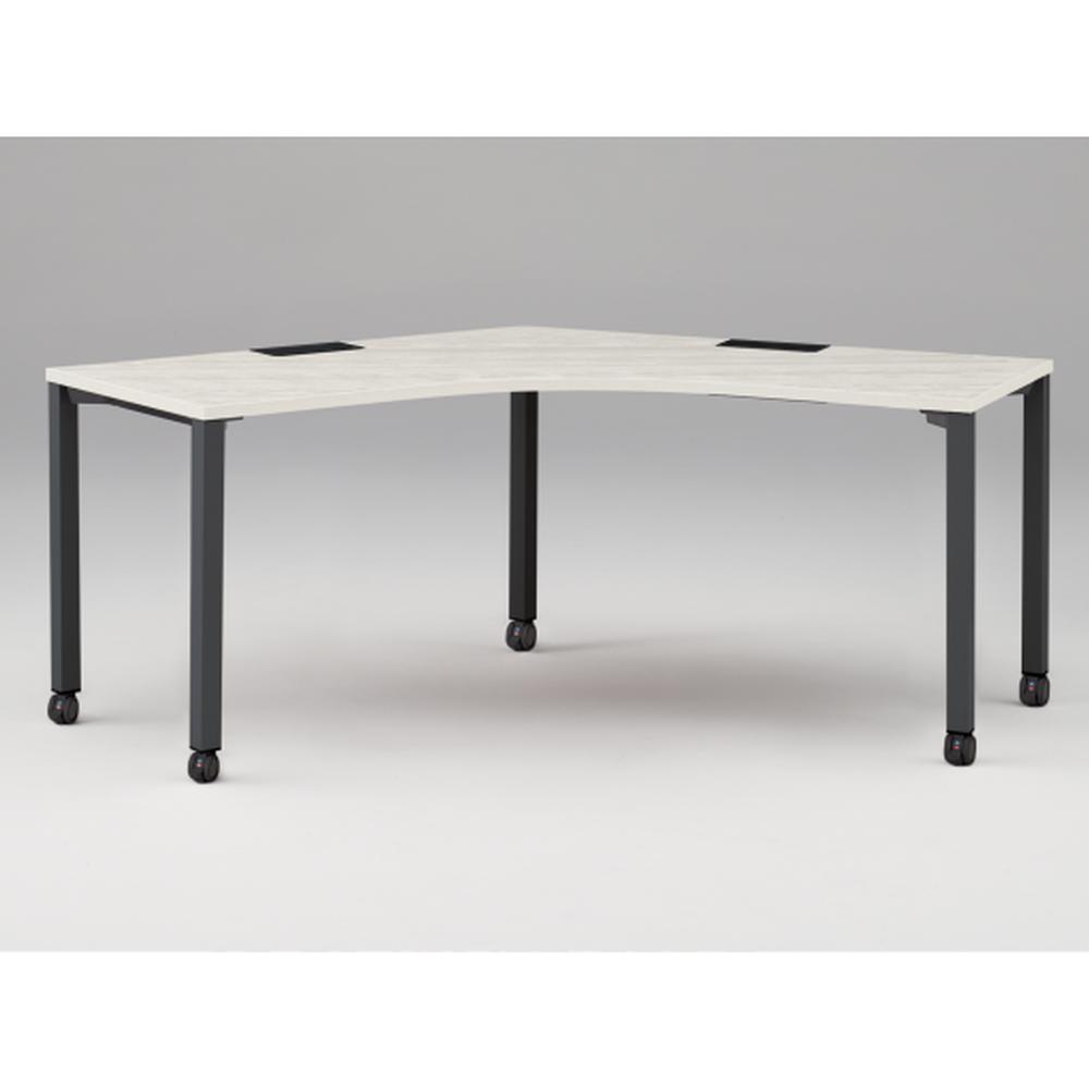アクトリンク パーソナルテーブル 120°オペレーション キャスター脚 W1200×D600×H720　JP-2266SWC-TH　［TH：天板 61/アッシュドパインL×脚 T1/サテンブラックT］