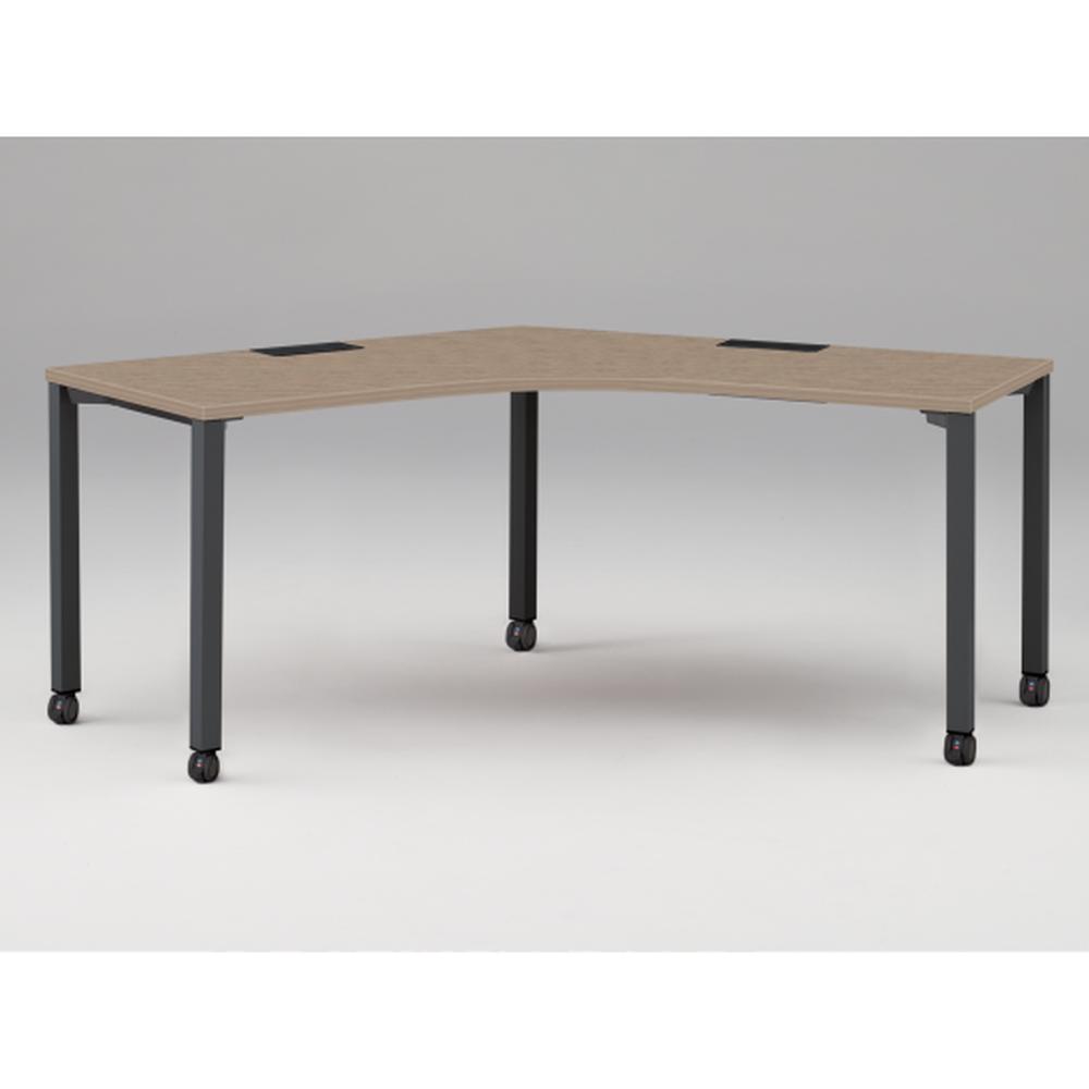 アクトリンク パーソナルテーブル 120°オペレーション キャスター脚 W1200×D600×H720　JP-2266SWC-TM　［TM：天板 71/アッシュドオークＭ×脚 T1/サテンブラックT］