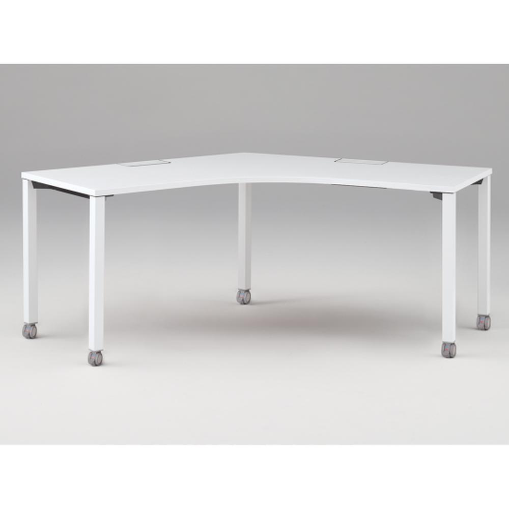 アクトリンク パーソナルテーブル 120°オペレーション キャスター脚 W1200×D600×H720　JP-2266SWC-WL　［WL：天板 W9/ホワイトW×脚 W9/ホワイトW］