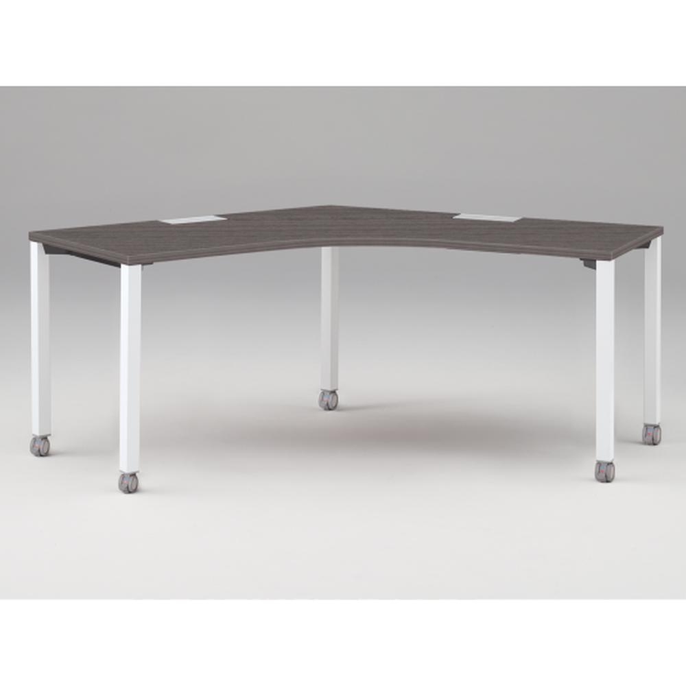 アクトリンク パーソナルテーブル 120°オペレーション キャスター脚 W1200×D600×H720　JP-2266SWC-WR　［WR：天板 81/アッシュドオークD×脚 W9/ホワイトW］