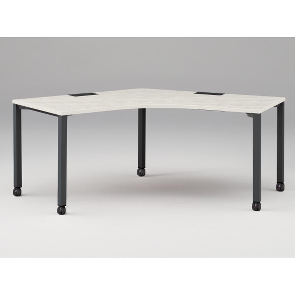 アクトリンク パーソナルテーブル 120°オペレーション キャスター脚 W1200×D700×H720　JP-2277SWC-TH　［TH：天板 61/アッシュドパインL×脚 T1/サテンブラックT］