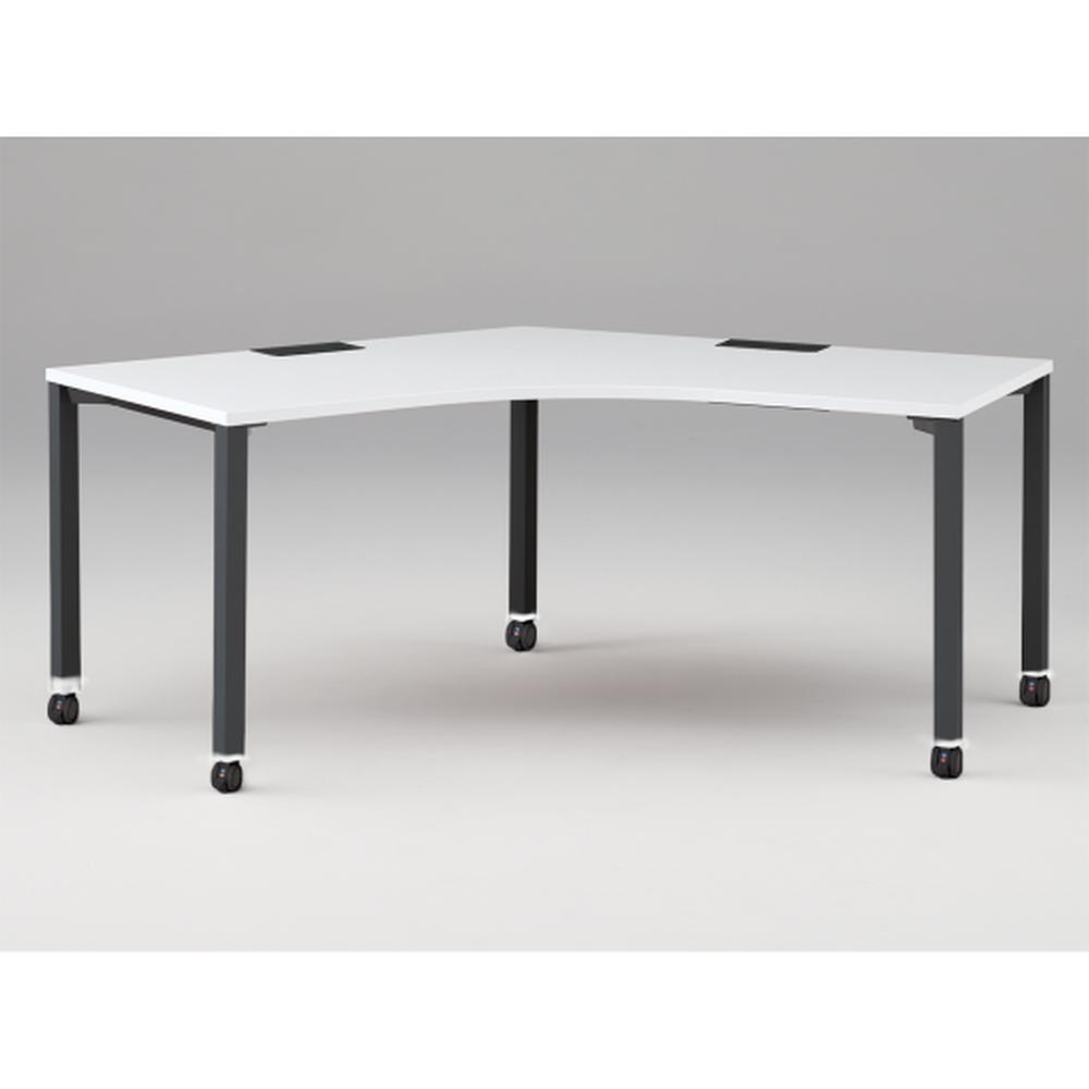 アクトリンク パーソナルテーブル 120°オペレーション キャスター脚 W1200×D700×H720　JP-2277SWC-TL　［TL：天板 W9/ホワイトW×脚 T1/サテンブラックT］