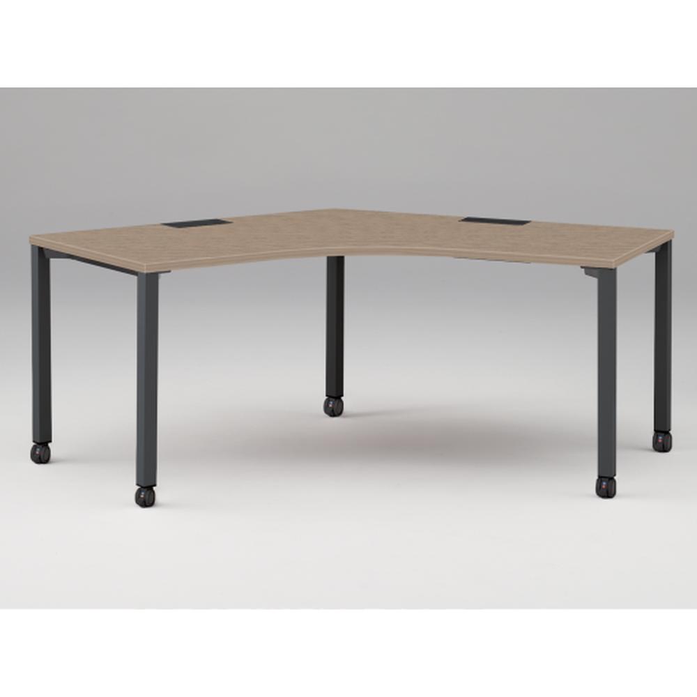 アクトリンク パーソナルテーブル 120°オペレーション キャスター脚 W1200×D700×H720　JP-2277SWC-TM　［TM：天板 71/アッシュドオークＭ×脚 T1/サテンブラックT］