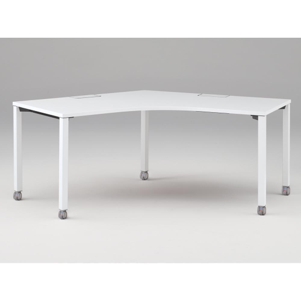 アクトリンク パーソナルテーブル 120°オペレーション キャスター脚 W1200×D700×H720　JP-2277SWC-WL　［WL：天板 W9/ホワイトW×脚 W9/ホワイトW］