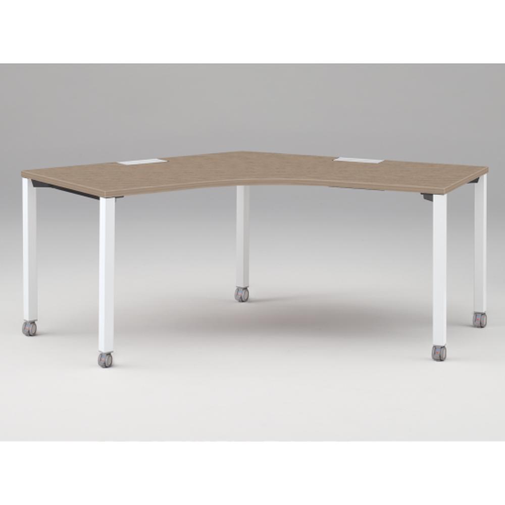 アクトリンク パーソナルテーブル 120°オペレーション キャスター脚 W1200×D700×H720　JP-2277SWC-WM　［WM：天板 71/アッシュドオークM×脚 W9/ホワイトW］