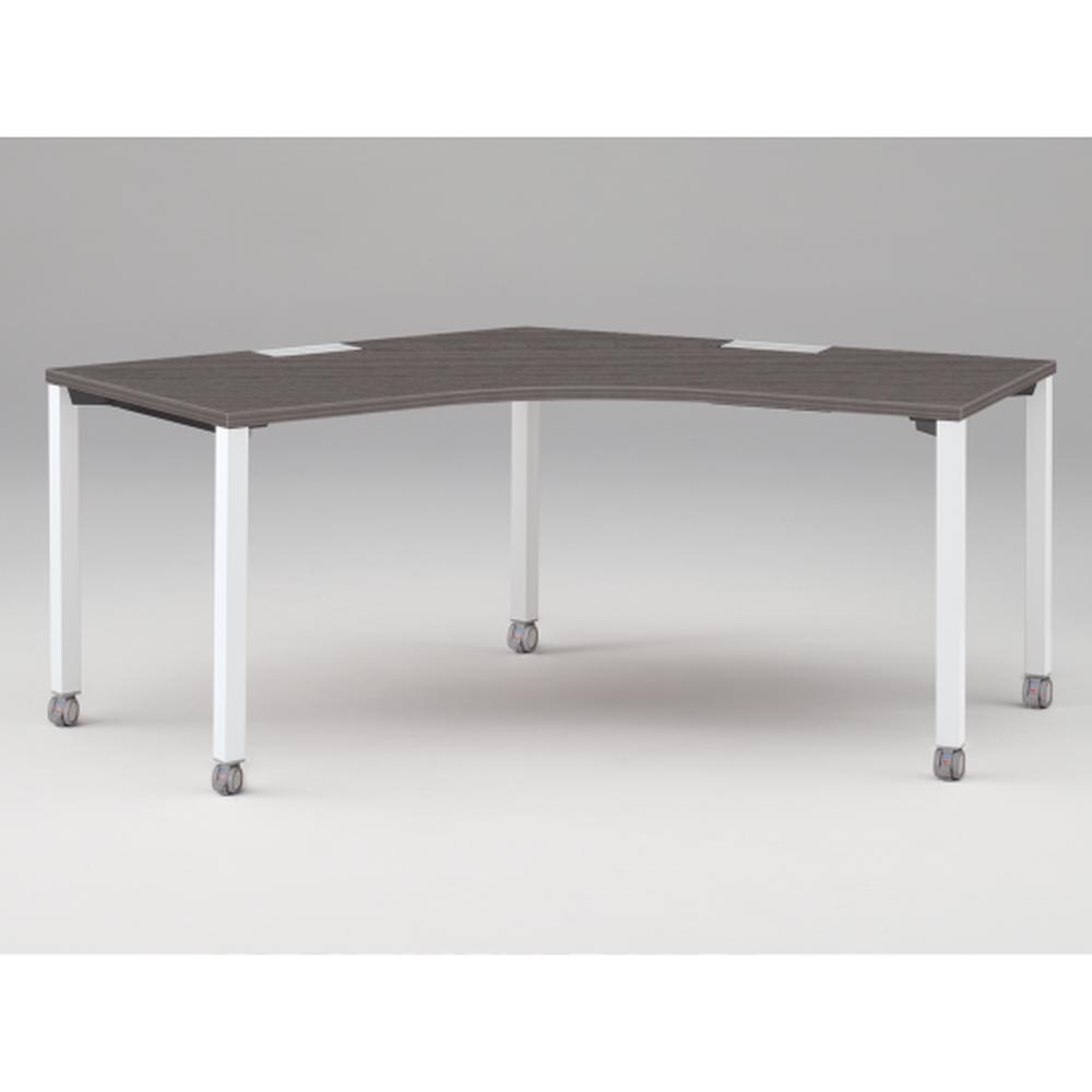 アクトリンク パーソナルテーブル 120°オペレーション キャスター脚 W1200×D700×H720　JP-2277SWC-WR　［WR：天板 81/アッシュドオークD×脚 W9/ホワイトW］