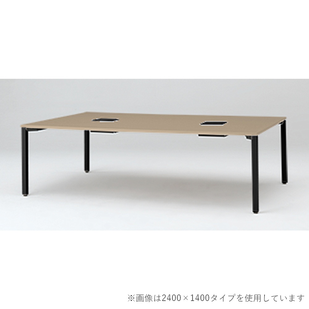 アクトリンク グループテーブル角型ロング キャスター脚 W2000×D1200×H720　JP-2012HWC1-TM　［TM：天板 71/アッシュドオークＭ×脚 T1/サテンブラックT］