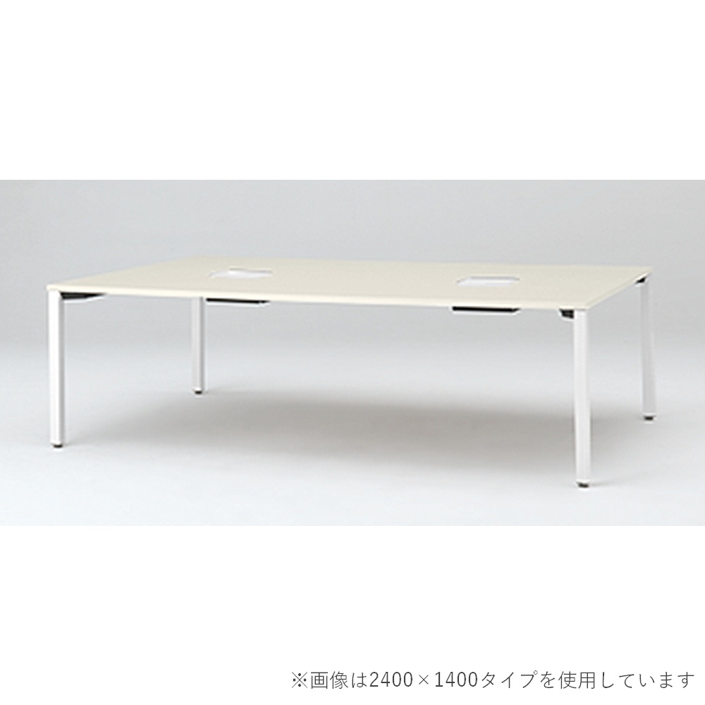 アクトリンク グループテーブル角型ロング アジャスター脚 W2000×D1400×H720　JP-2014HWA1-WH　［WH：天板 61/アッシュドパインL×脚 W9/ホワイトW］