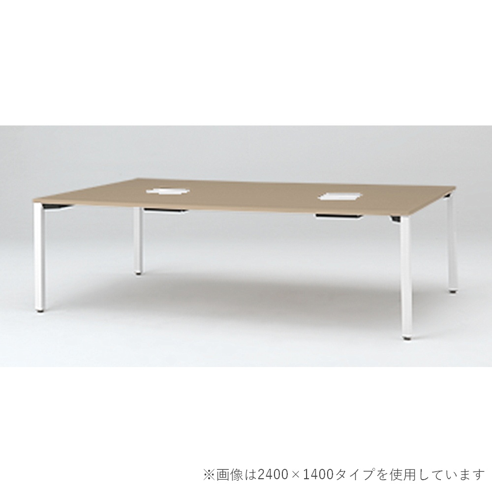 アクトリンク グループテーブル角型ロング キャスター脚 W2000×D1400×H720　JP-2014HWC1-WM　［WM：天板 71/アッシュドオークM×脚 W9/ホワイトW］