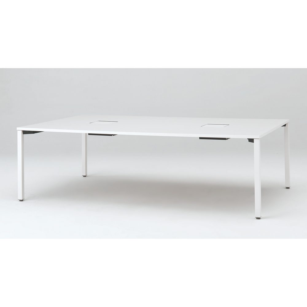 アクトリンク グループテーブル角型ロング アジャスター脚 W2400×D1400×H720　JP-2414HWA1-WL　［WL：天板 W9/ホワイトW×脚 W9/ホワイトW］