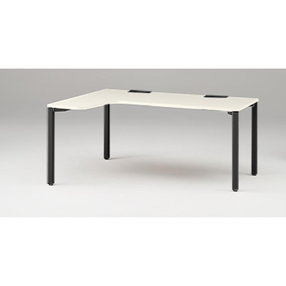 アクトリンク パーソナルテーブル 90°オペレーション（7/4） 左凸 アジャスター脚 W1200(700)×D1200(430)×H720　JP-6274KLWA-TH　［TH：天板 61/アッシュドパインL×脚 T1/サテンブラックT］
