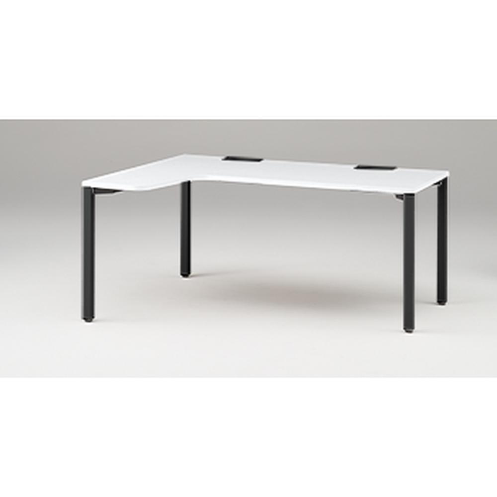 アクトリンク パーソナルテーブル 90°オペレーション（7/4） 左凸 アジャスター脚 W1200(700)×D1200(430)×H720　JP-6274KLWA-TL　［TL：天板 W9/ホワイトW×脚 T1/サテンブラックT］