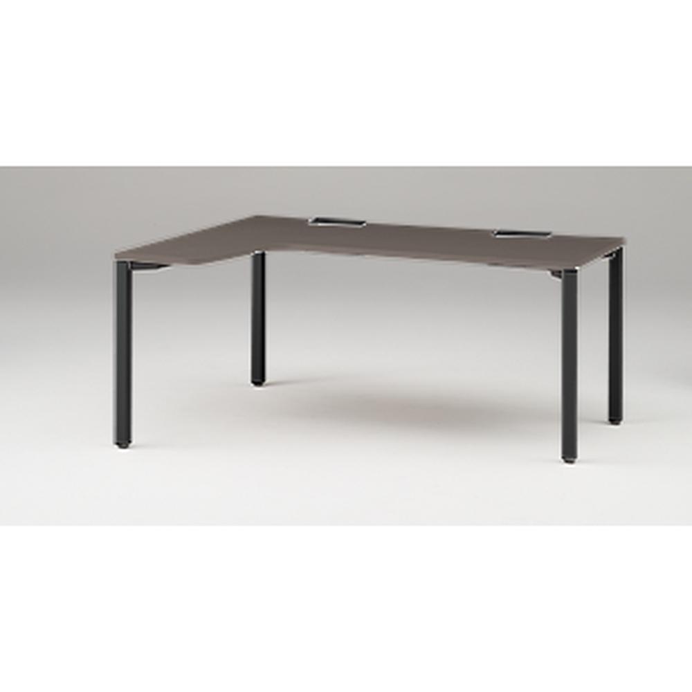 アクトリンク パーソナルテーブル 90°オペレーション（7/4） 左凸 アジャスター脚 W1200(700)×D1200(430)×H720　JP-6274KLWA-TR　［TR：天板 81/アッシュドオークD×脚 T1/サテンブラックT］