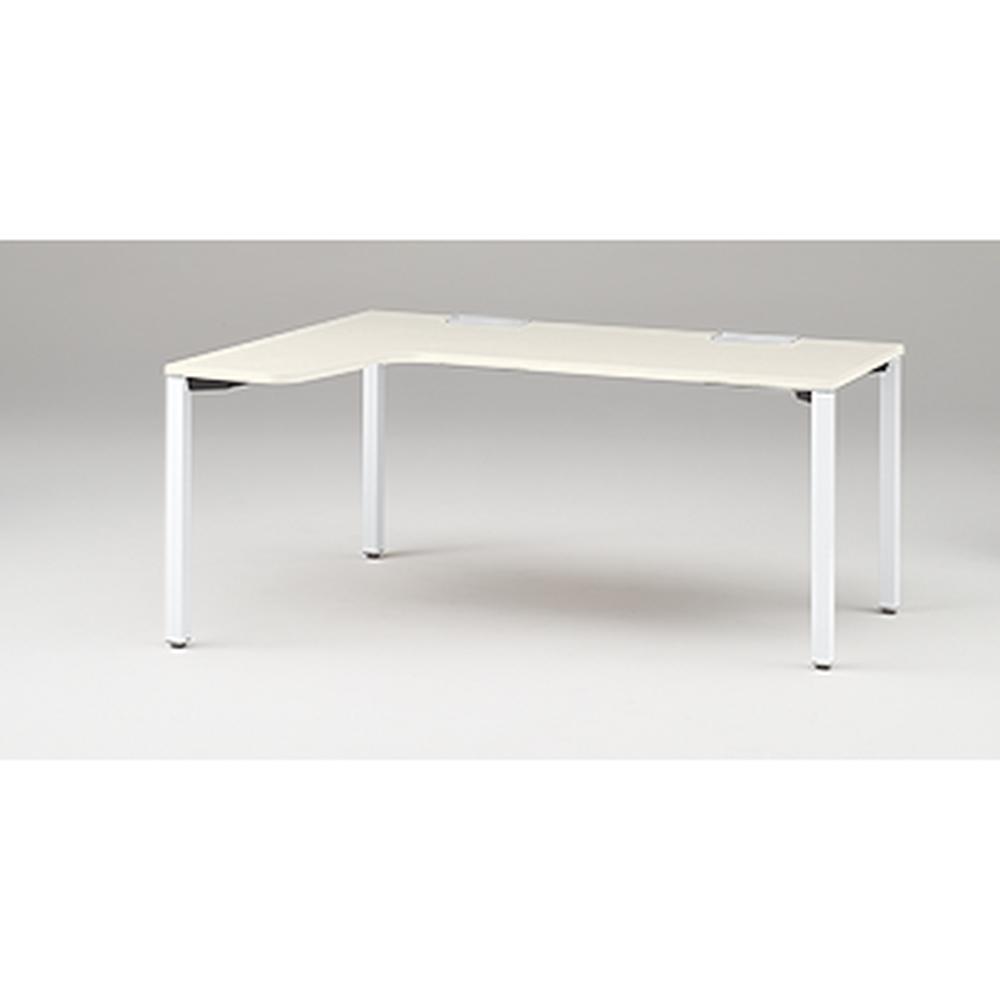 アクトリンク パーソナルテーブル 90°オペレーション（7/4） 左凸 アジャスター脚 W1200(700)×D1200(430)×H720　JP-6274KLWA-WH　［WH：天板 61/アッシュドパインL×脚 W9/ホワイトW］