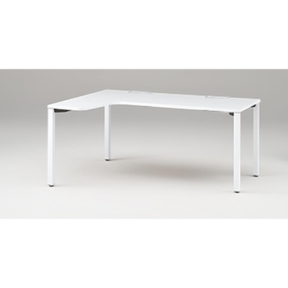 アクトリンク パーソナルテーブル 90°オペレーション（7/4） 左凸 アジャスター脚 W1200(700)×D1200(430)×H720　JP-6274KLWA-WL　［WL：天板 W9/ホワイトW×脚 W9/ホワイトW］