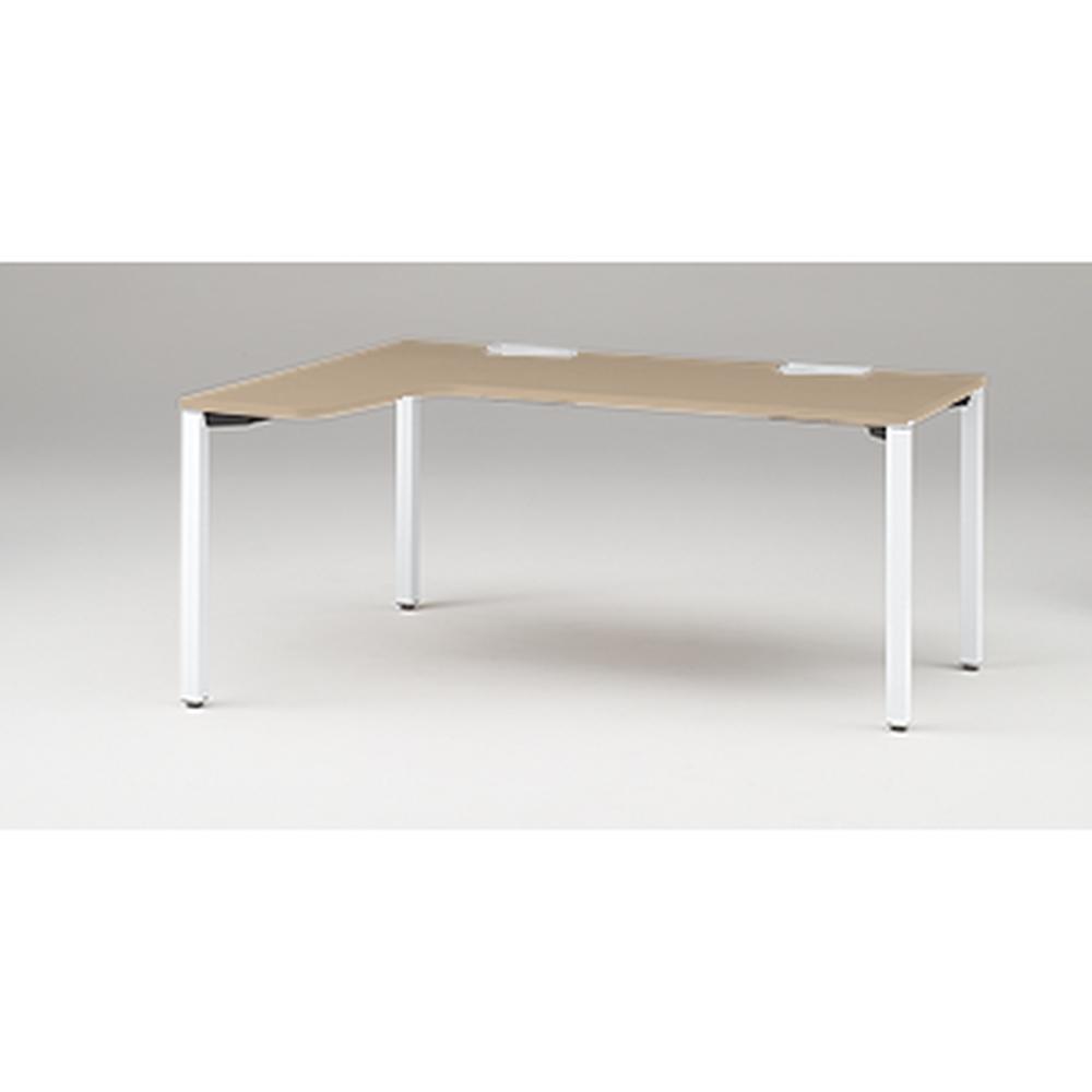 アクトリンク パーソナルテーブル 90°オペレーション（7/4） 左凸 アジャスター脚 W1200(700)×D1200(430)×H720　JP-6274KLWA-WM　［WM：天板 71/アッシュドオークM×脚 W9/ホワイトW］