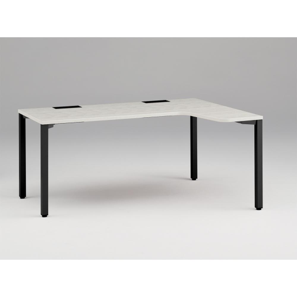 アクトリンク パーソナルテーブル 90°オペレーション（7/4） 右凸 アジャスター脚 W1200(700)×D1200(430)×H720　JP-6274KRWA-TH　［TH：天板 61/アッシュドパインL×脚 T1/サテンブラックT］