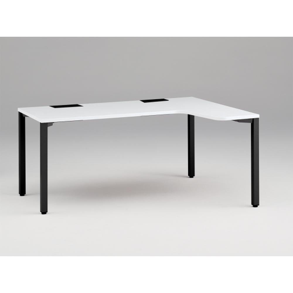 アクトリンク パーソナルテーブル 90°オペレーション（7/4） 右凸 アジャスター脚 W1200(700)×D1200(430)×H720　JP-6274KRWA-TL　［TL：天板 W9/ホワイトW×脚 T1/サテンブラックT］