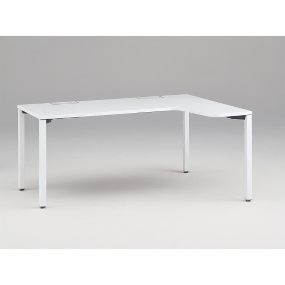 アクトリンク パーソナルテーブル 90°オペレーション（7/4） 右凸 アジャスター脚 W1200(700)×D1200(430)×H720　JP-6274KRWA-WL　［WL：天板 W9/ホワイトW×脚 W9/ホワイトW］